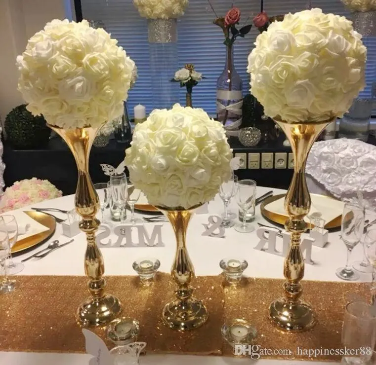 ¡3 colores! Portavelas de metal de 50cm/20 ", candelabro, centro de mesa para bodas, eventos, camino, soportes de flores, florero