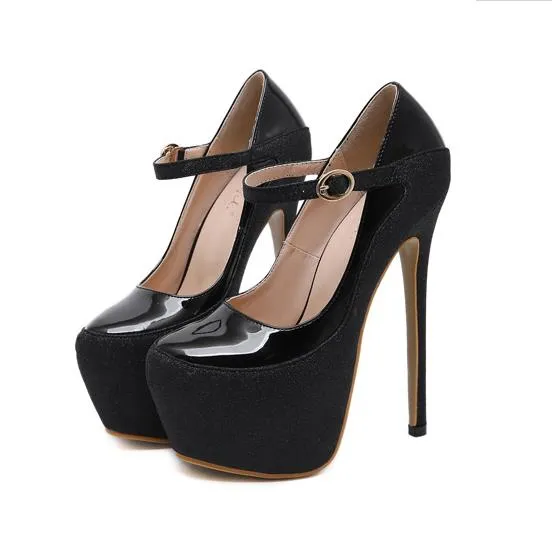 2 kolory brokat cekinowany nagie różowy platforma Ultra High Heel 16cm Luksusowe kobiety Designer Pompy Rozmiar od 34 do 40