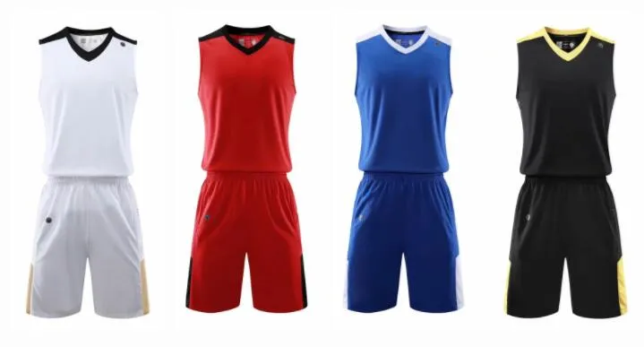 Top 2019 malha de desempenho dos homens Custom Shop Basketball Jerseys personalizado Basquetebol Sets fato com homens Shorts Uniformes kits Esportes desgaste