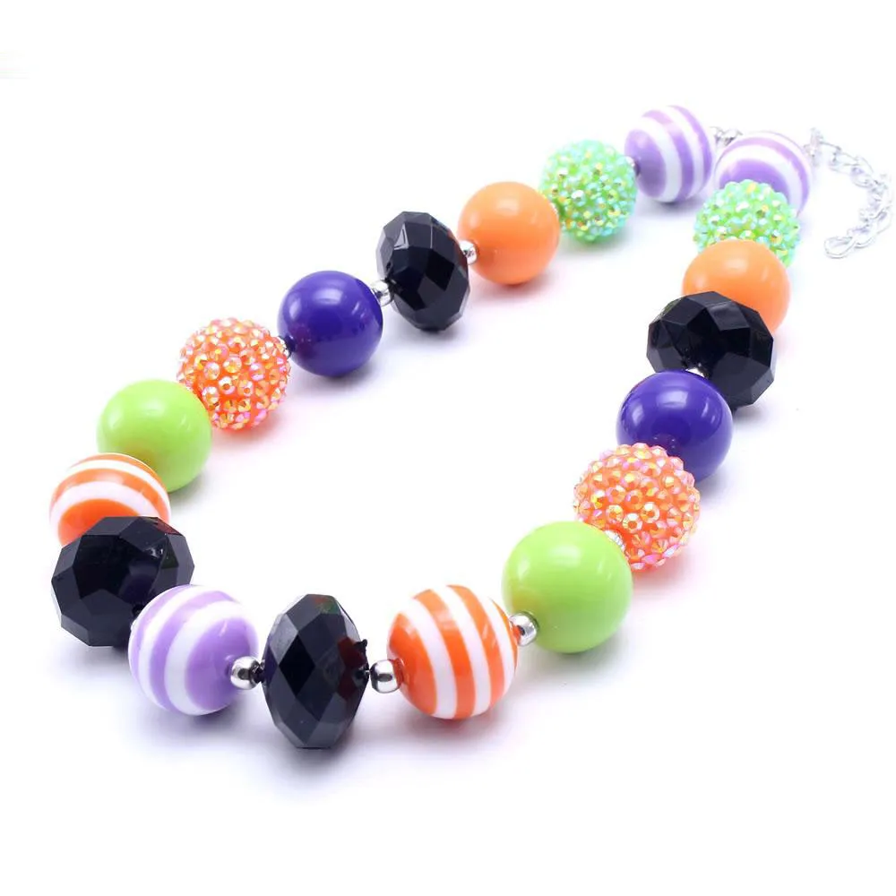 Chunky Bubblegum Bead Halloween Necklace For Toddlers And Girls