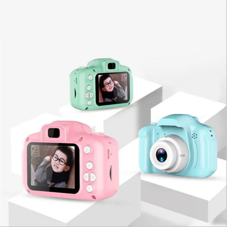 Kinder Kamera Baby Mini Digital Kamera Weihnachten Cartoon Cam 8MP SLR Kamera Spielzeug Geburtstag Geschenke 2 Zoll Bildschirm Nehmen foto Einzelhandel Box B7366