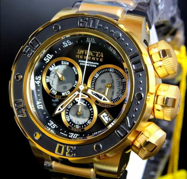 Invicta Rezerv Modeli 21643 Sualt Sea Dragon svi re Black Gold