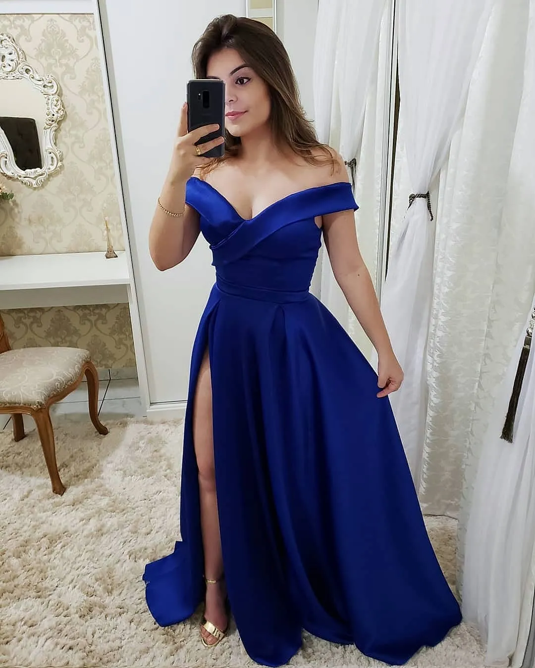 Vestidos De Fiesta Largos Y Baratos, Sencillos, Elegantes, Azul