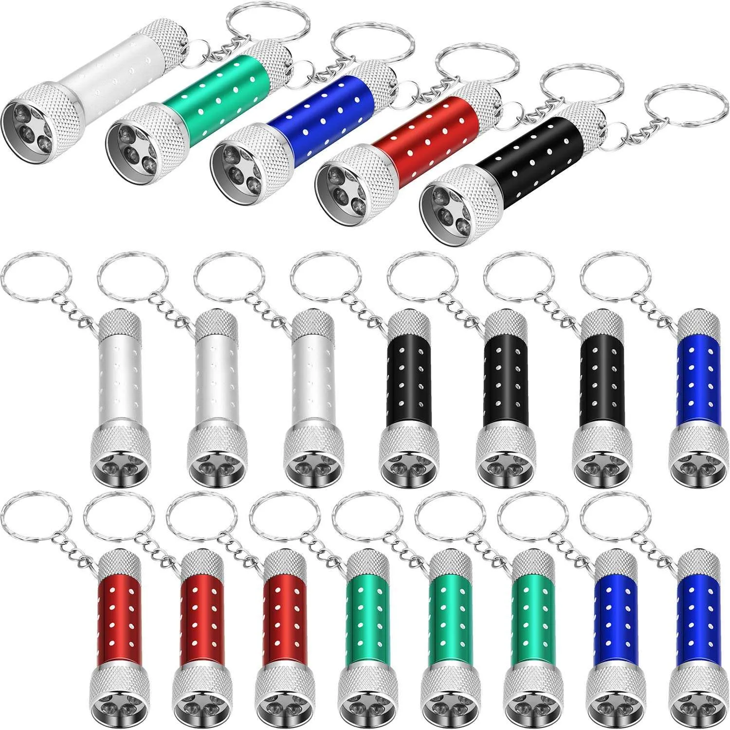 Mini Pocket Flashlights Keychain 5 Bulbs LED Keychain for Camping Hiking Kids Party Favors