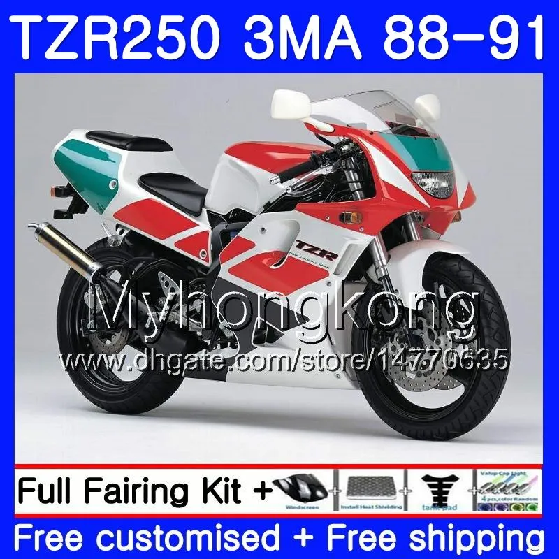 Body For YAMAHA TZR250RR RS RR YPVS TZR250 88 89 90 91 244HM.19 TZR-250 TZR250 3MA TZR 250 1988 1989 1990 1991 Fairing Stock red white kit