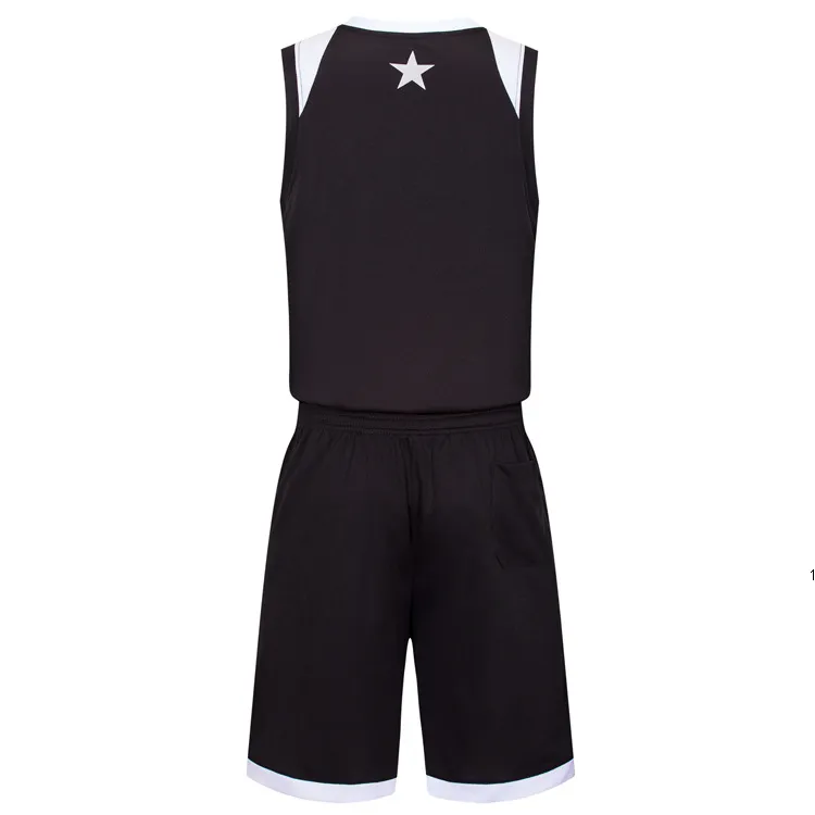 2019 Nouveaux maillots de basket-ball vierges logo imprimé Hommes taille S-XXL prix pas cher expédition rapide bonne qualité Noir Blanc BW0022r