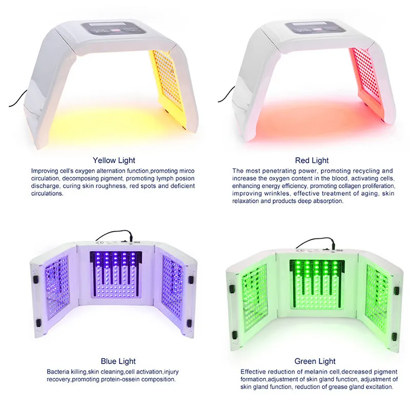 TM-LM013 4 LED-Licht-Gesichtsmaske PDT-Photonentherapie photodynamisch Für Körperhaut Schönheit Gesichtshautverjüngung Aknebehandlung Salonmaschine