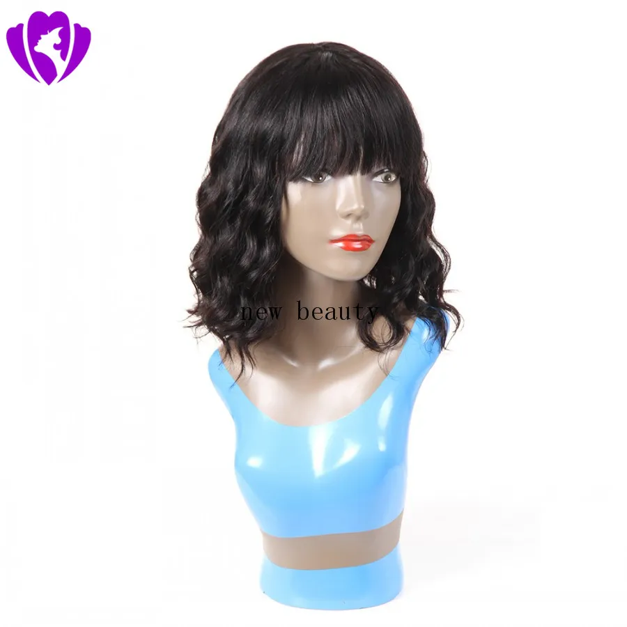 14 Inch Short Wavy Bob Wig With Bangs Heat... From  display picture 3