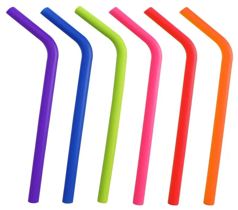 Silicone Drinking Straws Återanvändbar matkvalitet Premium Quality Straw Birthday Celebration Party Supplies