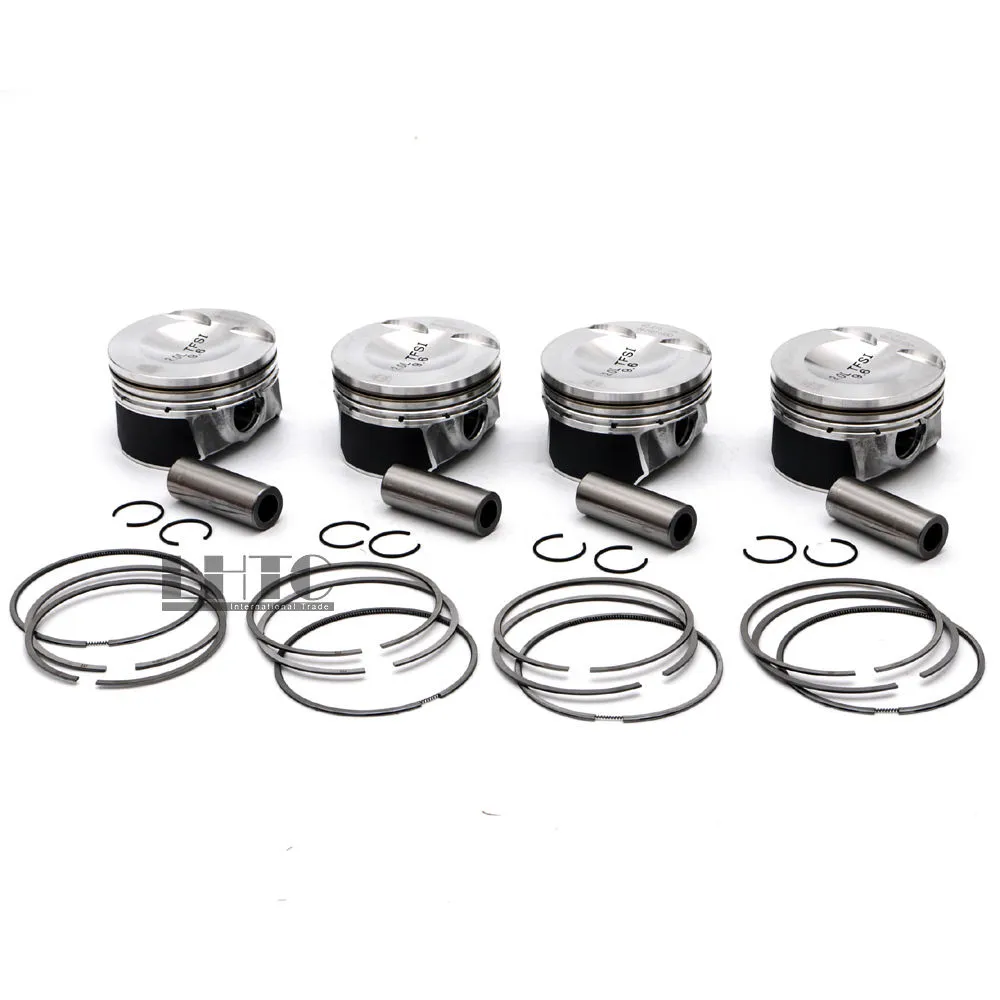 4x Engine Pistons & Rings 82 51mm 21mm For VW GTI Passat Audi A3 2 0 TFSI EA888244W