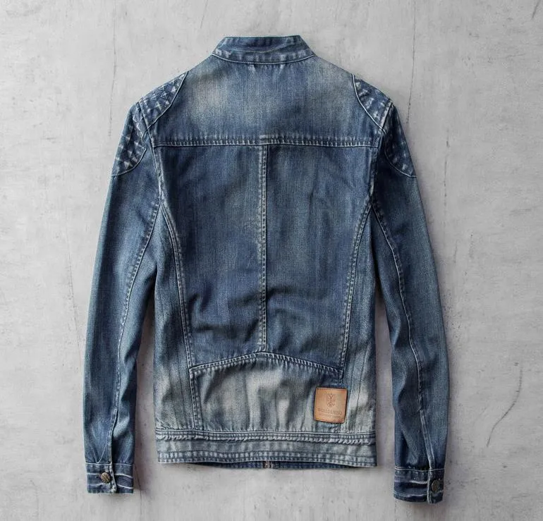 Jaqueta jeans best sale motoqueiro