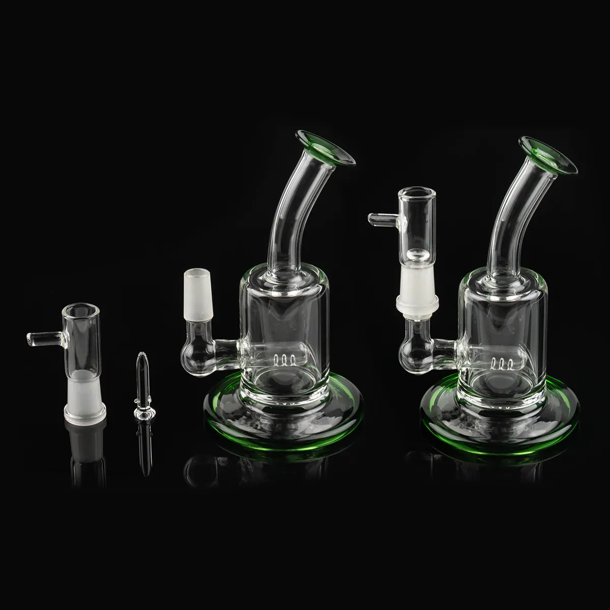 Recycler 6 inch Mini Glass Bong Water Pipes Pyrex Hookahs Oil Rigs Smoking pipe Clear joint size 14.5mm