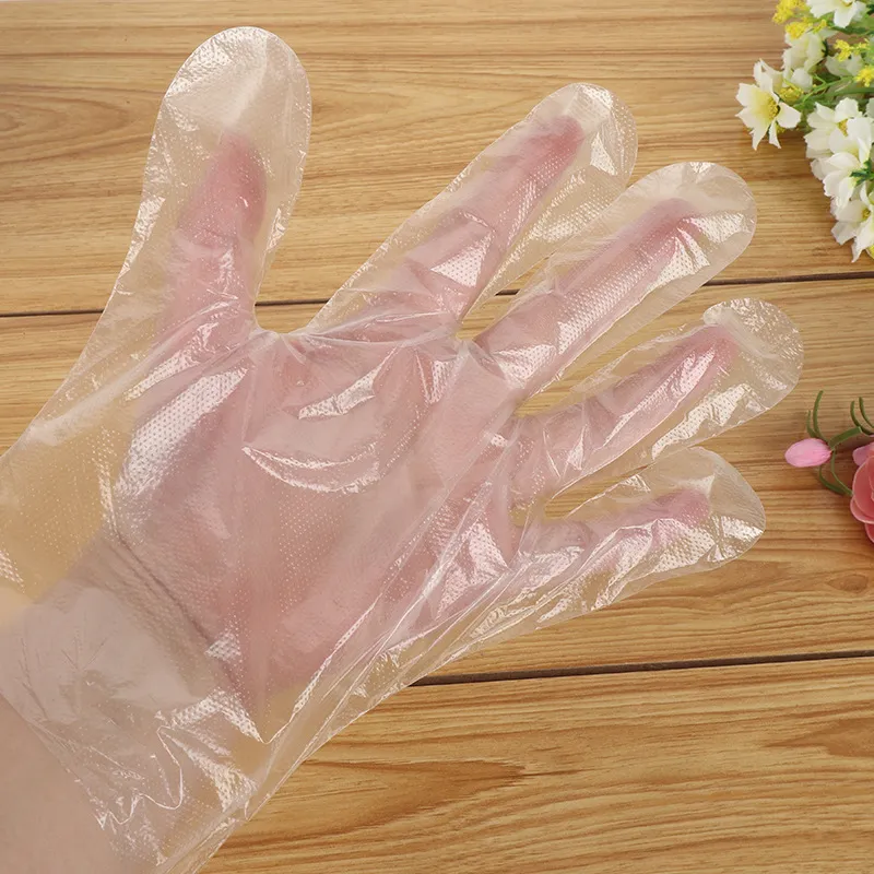 100 stks / set Food Plastic Handschoenen Wegwerphandschoenen voor Restaurant Keuken BBQ Eco-vriendelijke Voedselhandschoenen Fruit Groente Glove DBC BH3299