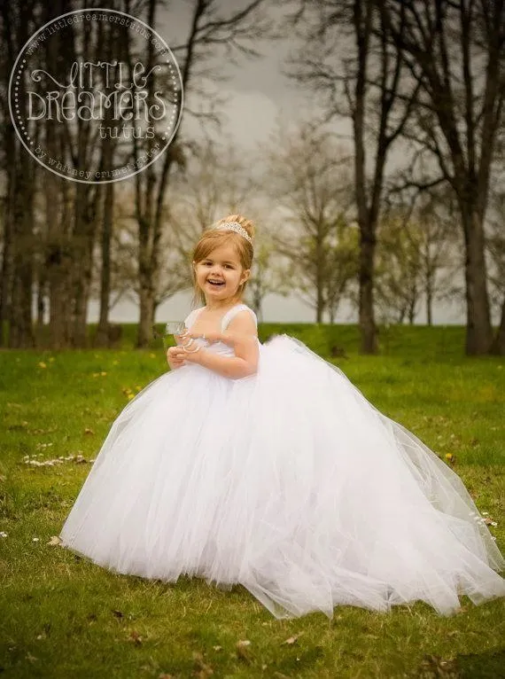 White Tulle First Communion Dress With Detachable Train Perfect