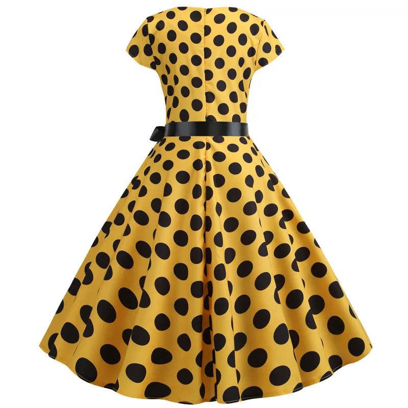 Vintage yellow polka dot dress hotsell