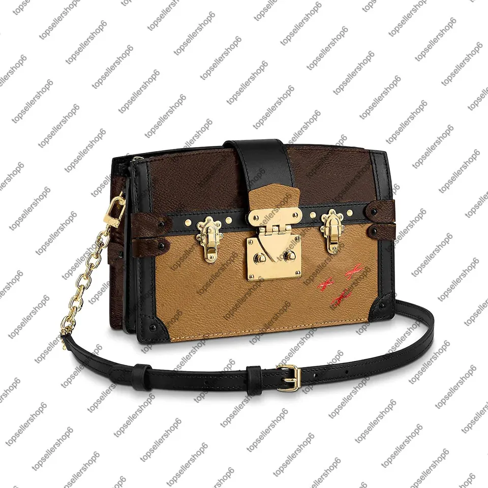 M43596 جذع مخلب المرأة سيدة ناعمة العجل جلدية تقليم مصمم قماش حقيبة محفظة crossbody مساء حقيبة الكتف