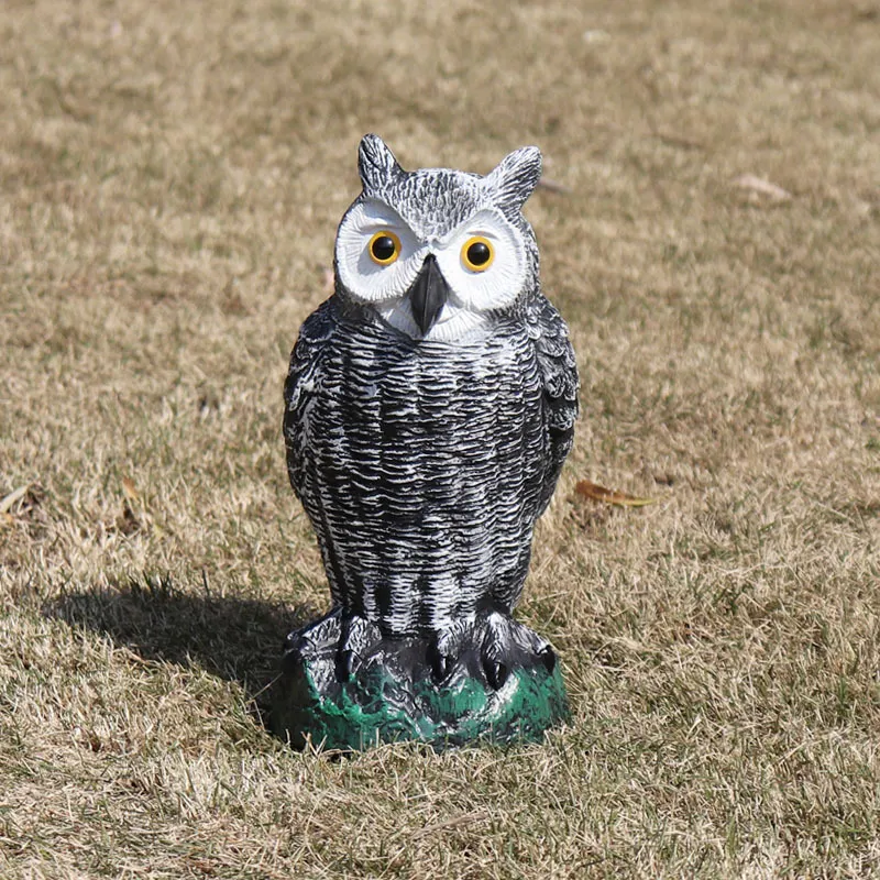 Owl Statue PE Outdoor Scare Rats Birds Simulated Animal Jacht Aass voor Thuis Bureau Tuin Decor Ornament C19041702