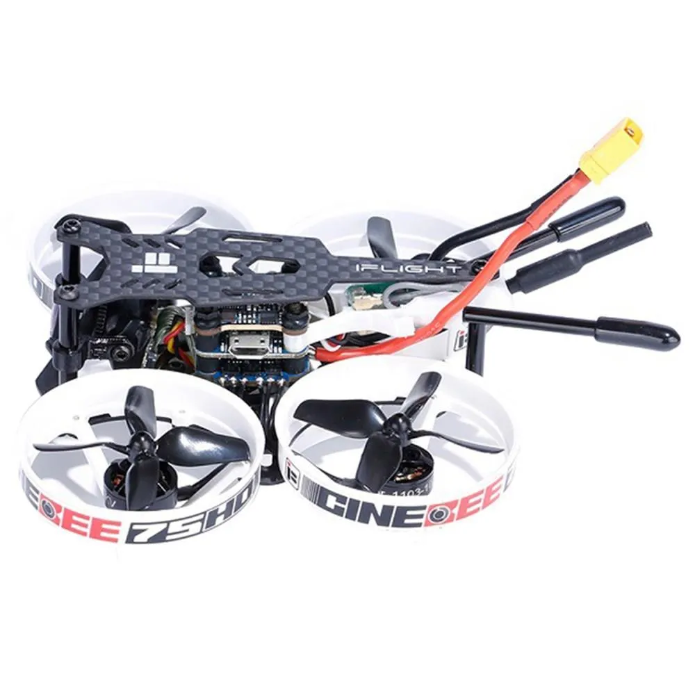 Iflight Cinebee 75HD Plus 2-3S Whoop FPV Racing Drone with Cuccex Micro F4 Stack Runcam Split 3 Nano Cam BNF-Frsky R-XSRレシーバー