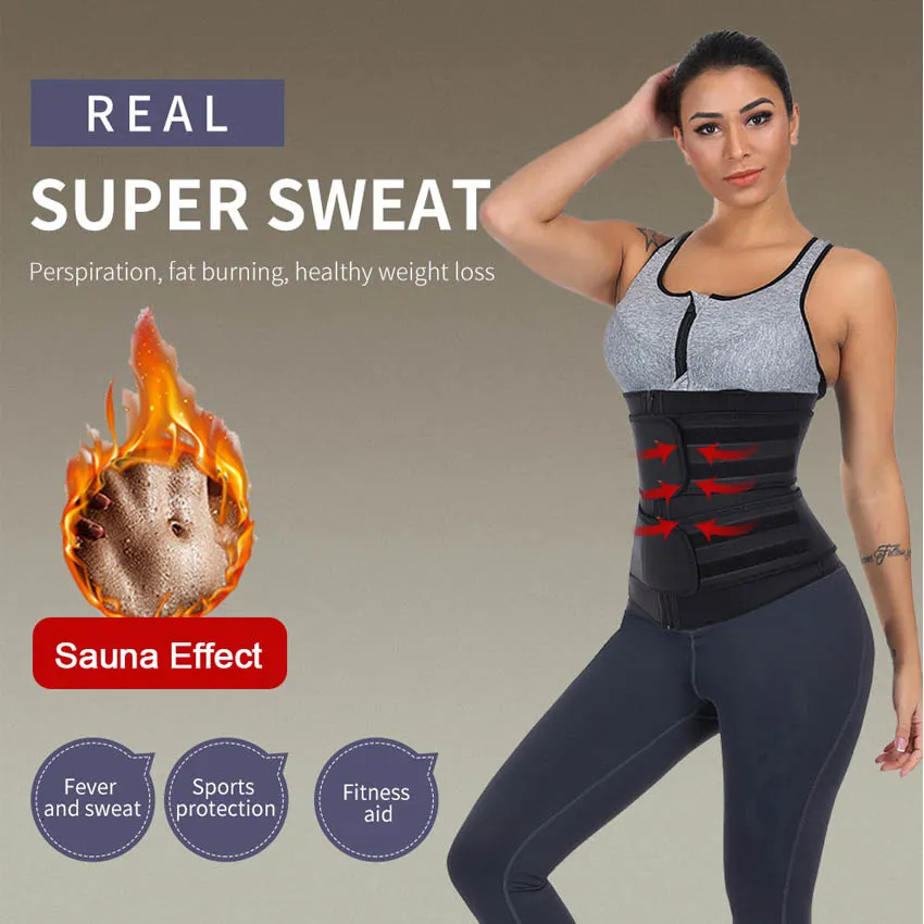 Sweating Fat Burning Weight Loss Wrap Belly Waist Trainer Slimming Belt  Shapewear for Sauna 