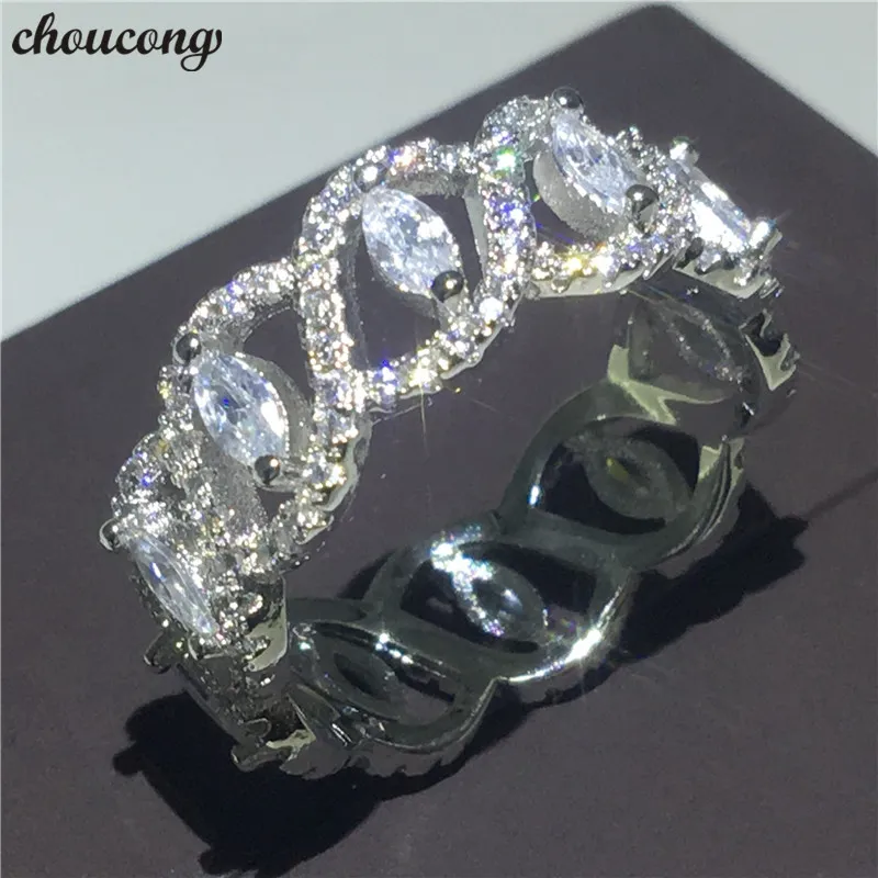 Choucong Unikalny Design Pierścień Diament 925 Sterling Silver Zaręczyny Zespół Ślubny Pierścionki Dla Kobiet Mężczyzn Palec Biżuteria