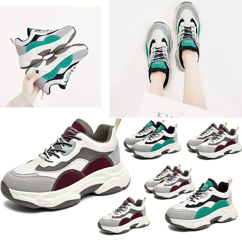 Hdp venda barata para mulheres homens velhos sapatos de pai branco cinza vermelho verde respirável rede confortável tênis de grife 35-40