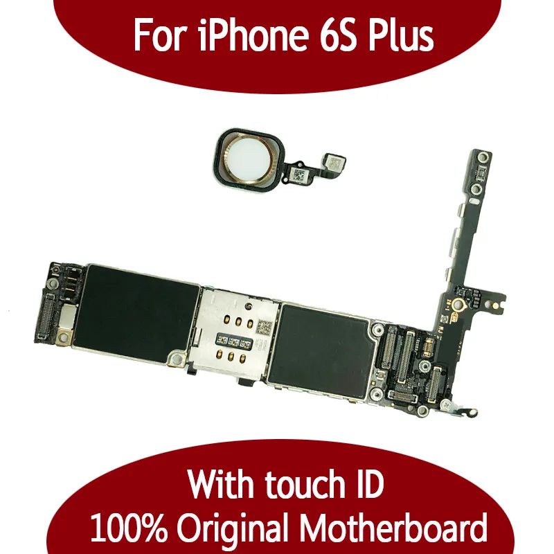 För iPhone 6s plus 16 GB 64 GB Moderkort med Touch ID Fingeravtryck Original Unlåst för iPhonbe 6s Plus Logic Board gratis frakt