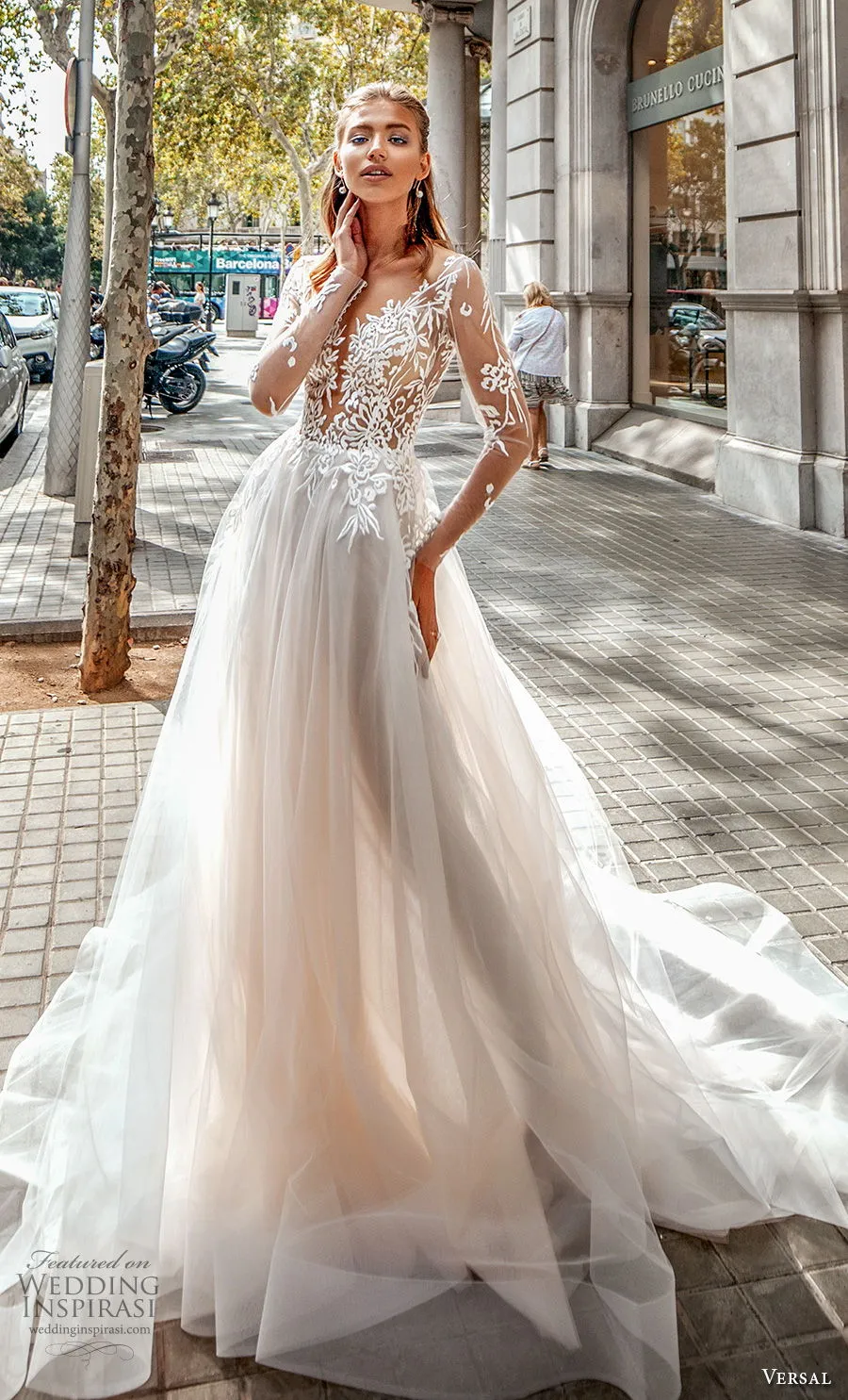 chinese dress ladies A-line Wedding Gown with Red Lace | Dream Dresses by P.M.N main image 0
