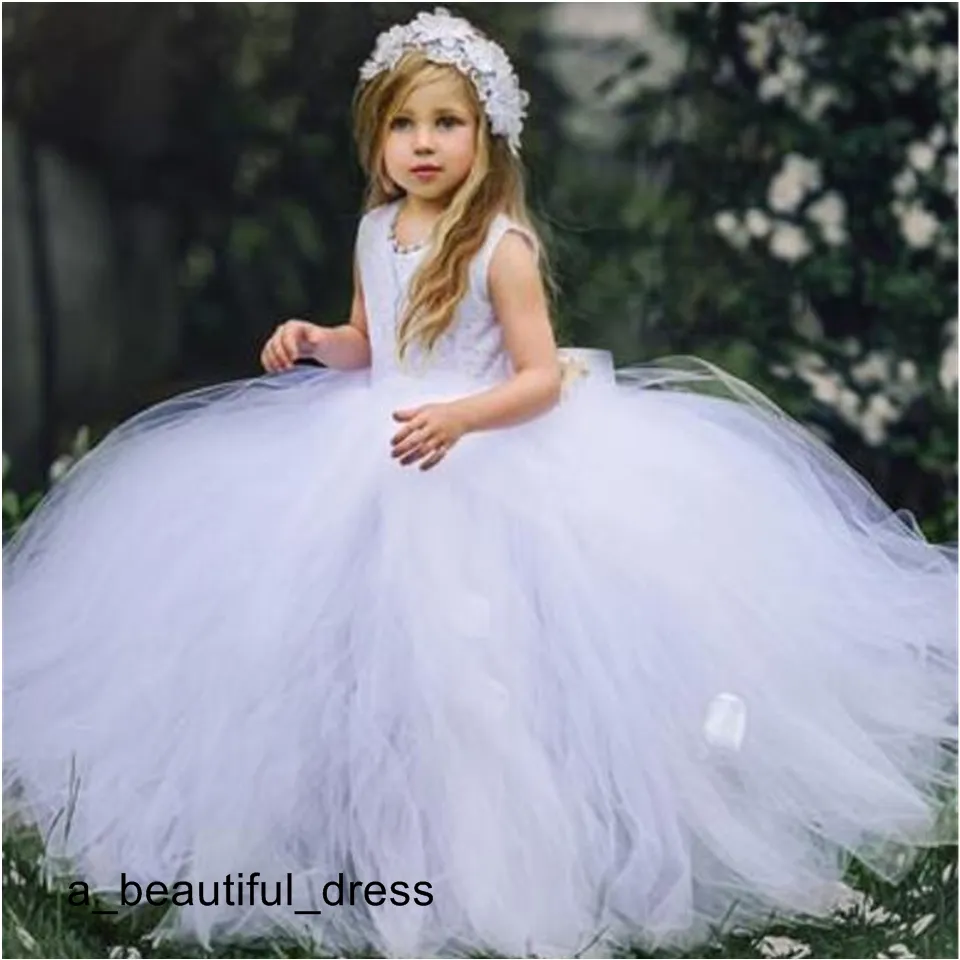 White Queen Costume Embroidery Sequins Girls Pageant Dresses Ball Gown Arabic Party Wedding Dress For Kids FG1331