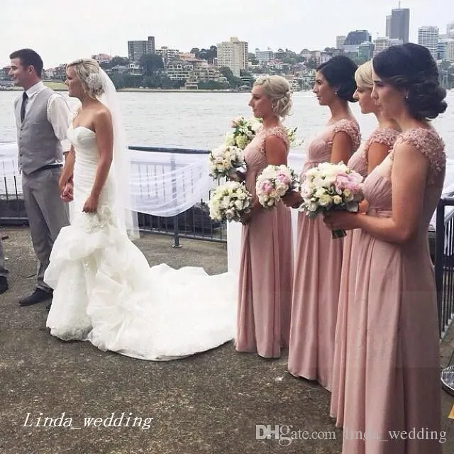 dusty rose plus size bridesmaid dresses Off The Shoulder Chiffon A-line Plus Size Bridesmaid Dress main image 1
