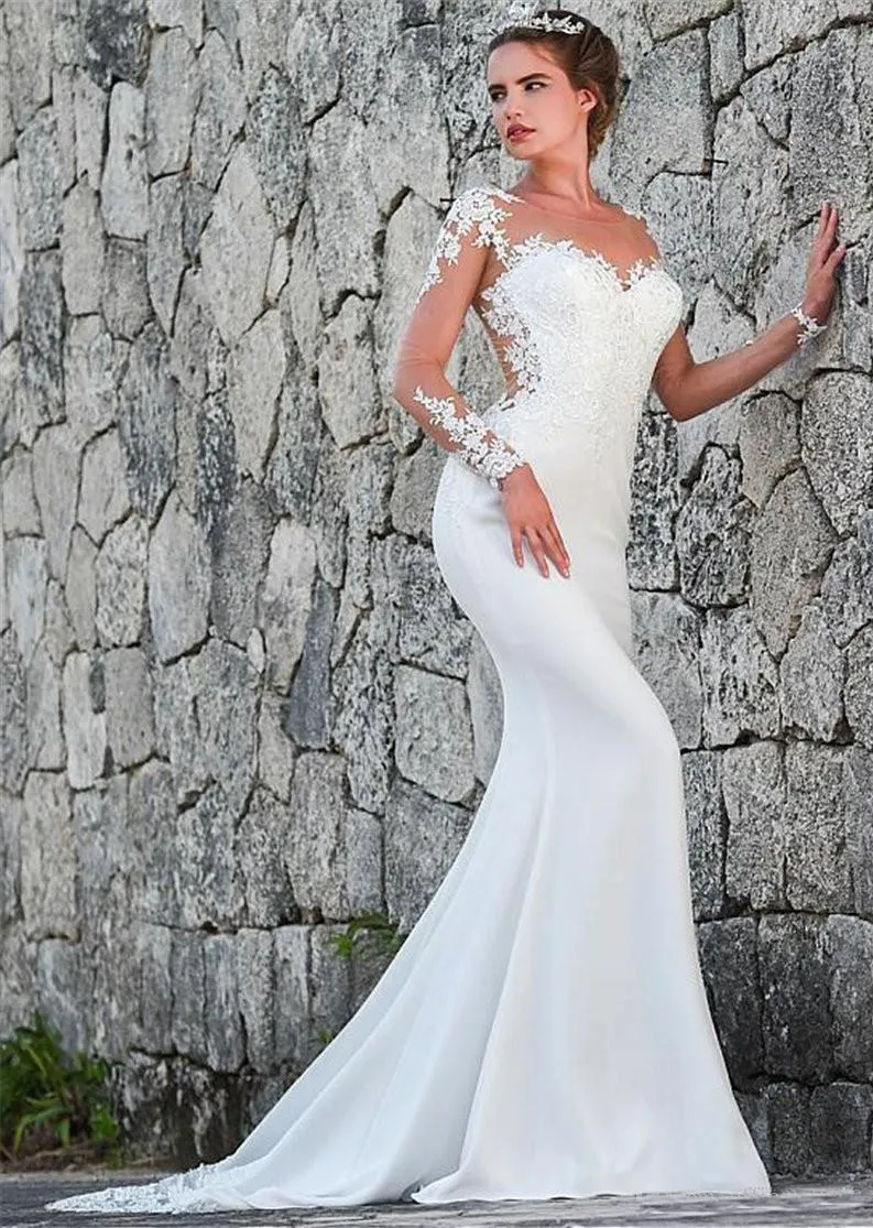 Long Sleeves Mermaid Wedding Dresses Lace Applique... From Veralovebridal,  $147.68 | DHgate.Com