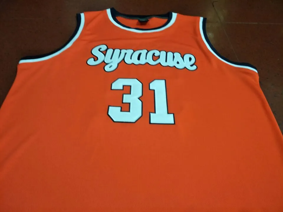 Zeldzame mannen # 31 Dwayne Pearl Washingtonn Jersey Syracuse Orange White College BasekteBall Jersey of Custom Elke naam of nummer Jersey