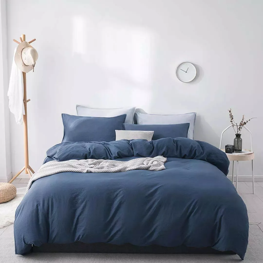 Xiaomi youpin Como Living Washed Velvet bedding set Skin-friendly Four-piece bed clothes duvet cover flat sheet pillowcases home textile 30