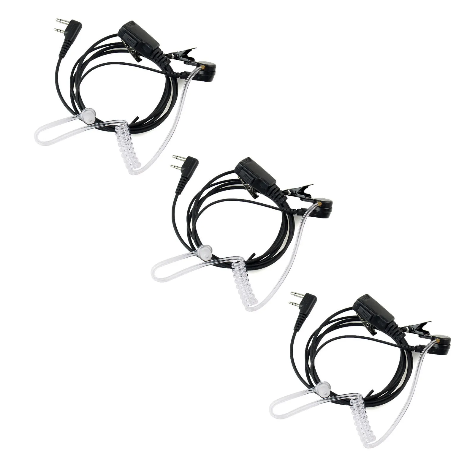 3x 2 stift akustisk rör headset öronstycke för ICOM IC-F3 IC-F3S F4 F14 radio varm