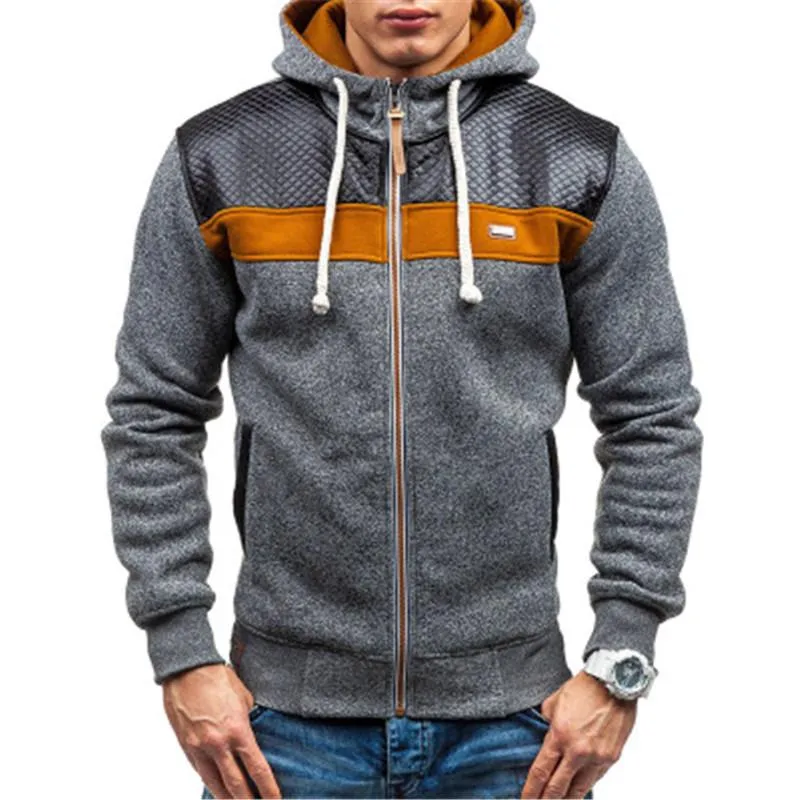 Heiße Mens-Reißverschluss-Winter-Mäntel-Jacken-Art- und Weiselange Hülsen-Fleece-Cardigan-Mann-mit Kapuze dünne gepolsterte Designer-Jacke Männer 3 Farben-Kleidung