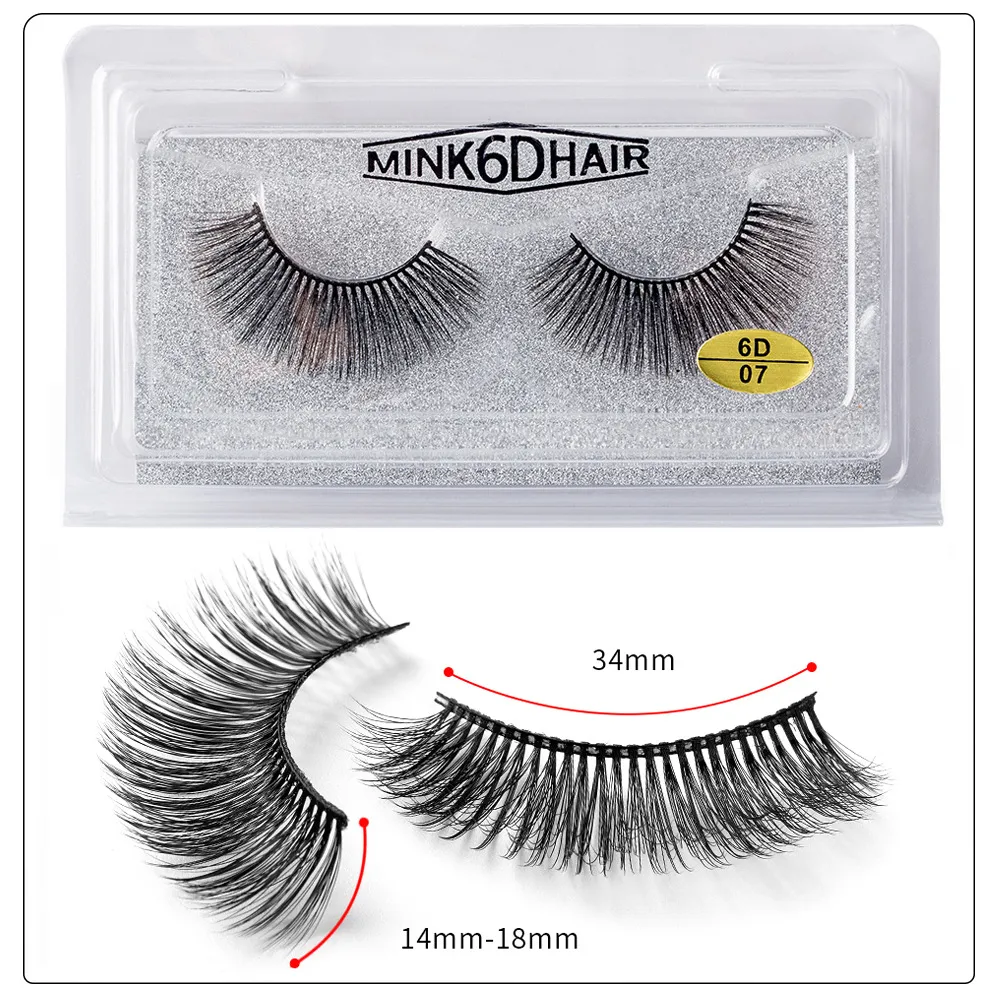 Dropshippping 1 paire = 1 ensemble 6D faux cils naturels épais bouclés longs cils vaporeux maquillage beauté outils d'extension faits à la main 3D vison Lashe