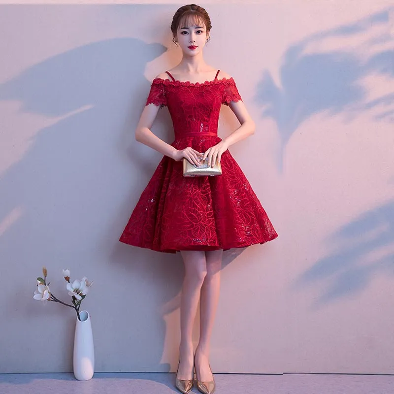 Simple lace dress clearance design