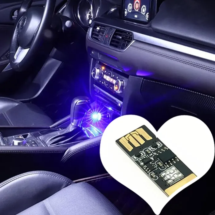 Car LED Atmosphere With USB Socket Light Car-styling Touch and Sound Control RGB Music Rhythm Light Decorative Lamp