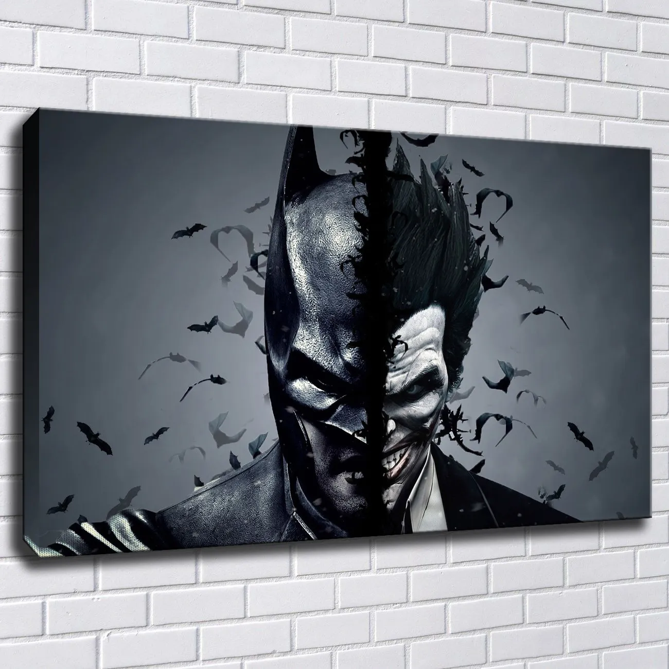 Batman und Joker Leinwandgemälde, Druckbilder für Wohnzimmer, Heimdekoration, abstrakte Wandkunst, Ölgemälde, Poster