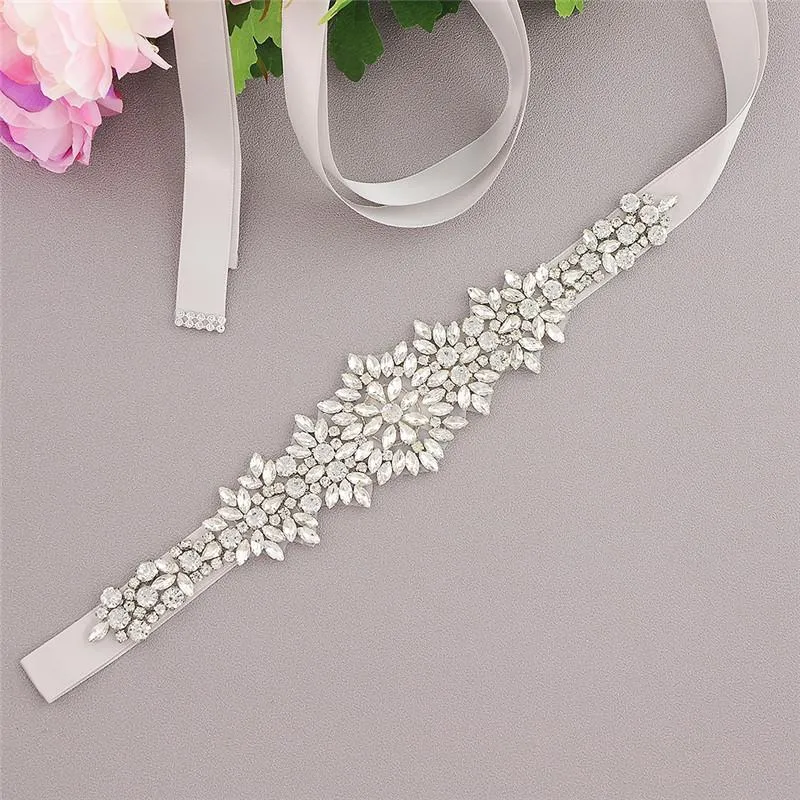 New Custom Made Wedding Belts Satin Belt With Rhinestones Beads Wedding Accessories Bridal Ribbon Sash For Wedding Prom Gowns CPA1688
