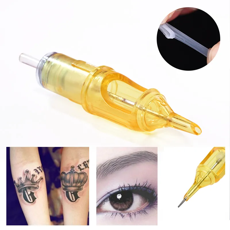 20 stücke Permanent Make-Up Augenbrauen Hybrid Tattoo Stift Rotary Tattoo Maschine Tattoo Nadeln Patronen Für 3D Augenbrauen Lippen Eyeliner