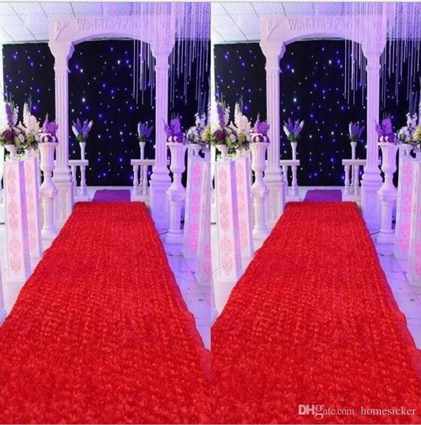 En gros 30 m/lot mariage allée coureur blanc Rose fleur pétale tapis pour mariage centres de table faveurs décoration fournitures