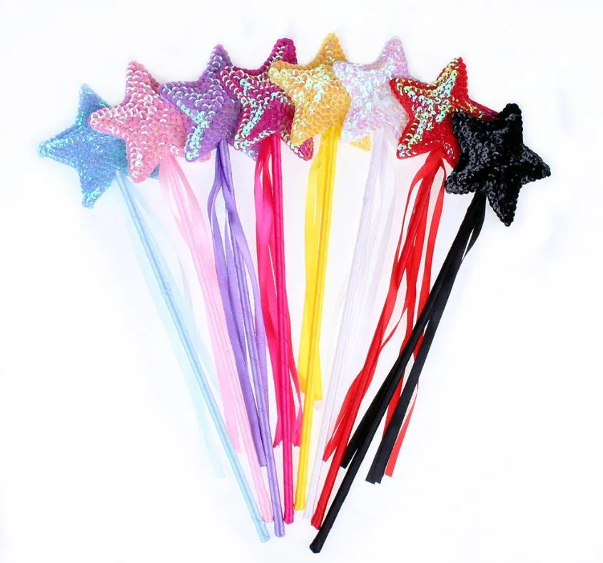 Halloween Children's Day Sequins Magic Wand Pentagram Party Masquerade Handcuffs Angel Stick Magic Wand Star Fairy Stick HOT SELL