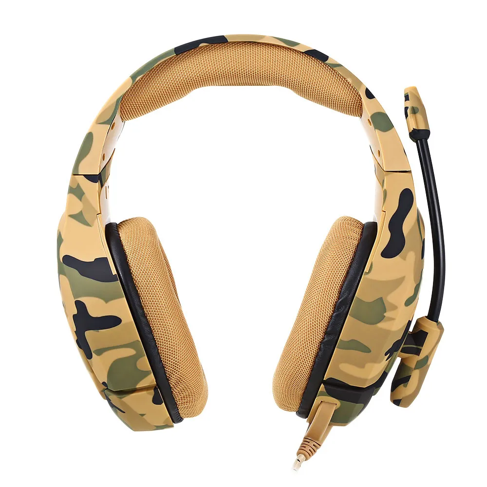 K1 Camouflage Filaire Casque Basse Gaming Casque Jeu Écouteurs Casque avec Micro pour PC Mobile Téléphone Xbox One Tablet