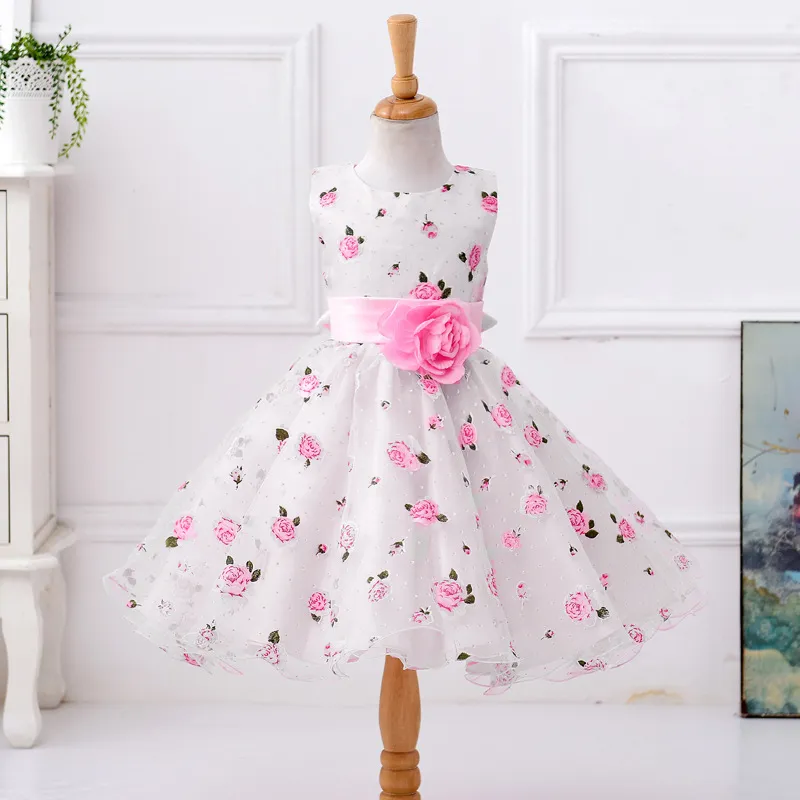 Robe Tutu d'été pour filles, vêtements pour enfants, à fleurs, pour événements de mariage, Costumes de fête d'anniversaire, vêtements pour enfants 8T