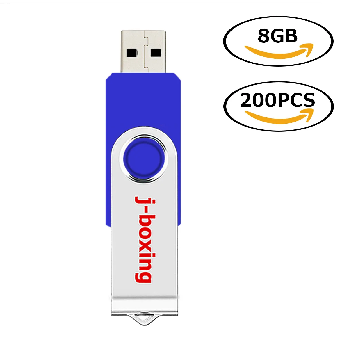 j_boxing Blue 200X 8GB USB 2.0 Flash Drives Folding Flash Pen Drives Memory Stick Thumb Pen Storage for Computer Laptop Tablet Macbook