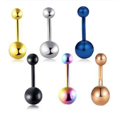 Anodized Stainless Steel Navel Button Rings Belly Piercing Cartilage Helix Body Jewelry Tragus Earring Mix 6 Colors