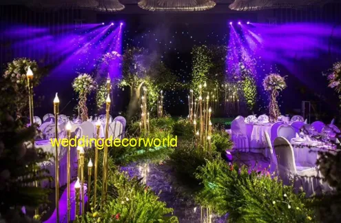 Новый стиль свадебного центральным искусственным освещением цветок высокие центральные подставки стоит оптом decor1085