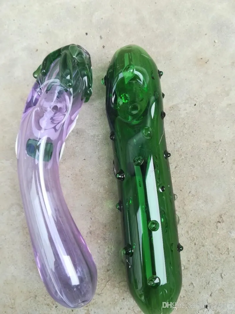 Glass Hand pipe smoking Pickle pipes eggplant tobacco hitman pipe cucumber purple smoking dry herb pipe accessories hookahHeady eggplant tob