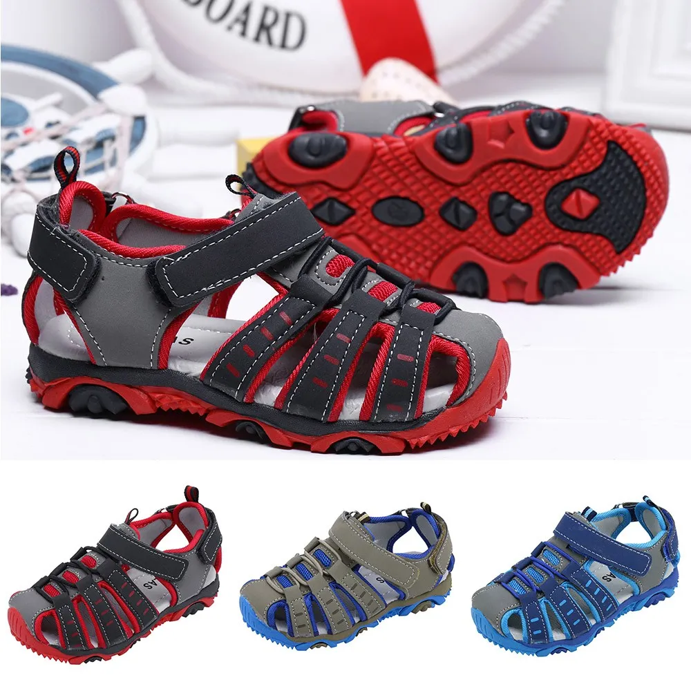 Baby Boys Sandals Buty Dzieci Dzieci Buty Chłopiec Dziewczyna Zamknięte Palec Summer Beach Sandals Buty Sneakers # 40