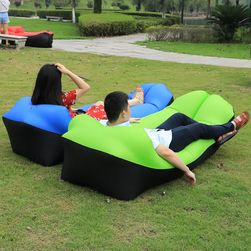 Nowy Design 2019 Camping Mat Lazy Sofa Nadmuchiwane Powietrze Sofa Beach Bed Lounge Leniwy Torba Materac Spanie łóżko Lounger